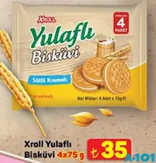 XROLL YULAFLI BİSKÜVİ 4X75 G fiyat ve kampanya bilgisi
